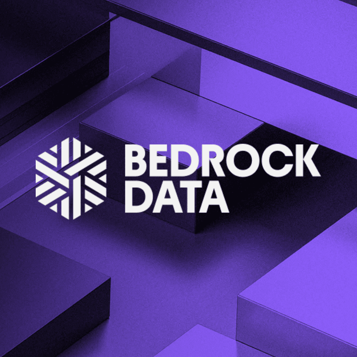 Bedrock Data logo with a white hexagonal symbol.